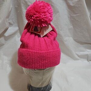 Just be Ladies OSFM Pink Winter Fashion Beanie Hat with Pom New